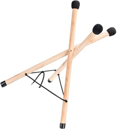 Holzzungen Trommelständer mit Dreibein Design für Stahlzunge | Holz, Rutschfeste Standfläche, Faltbar und Leicht zu Verstauen, für Handpan und Zungentrommel Verwendung