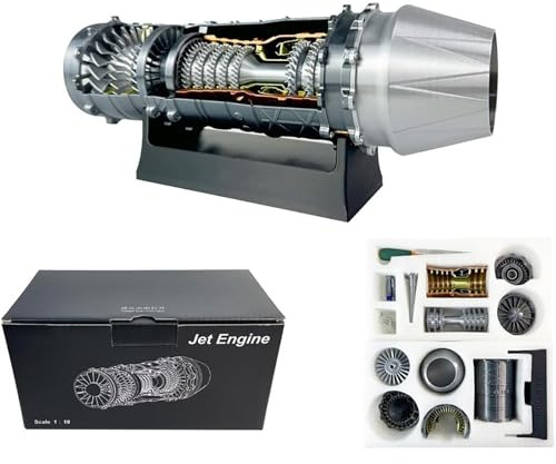 Genérico Kit de Modelo de Motor turbofán WS-15 a Escala 1:18, réplica Funcional de Motor a reacción imprimida en 3D para Montar, Regalo Educativo para Adolescentes y Adultos