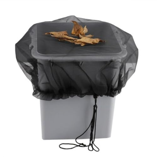 Rete di copertura in rete per barili di pioggia e collettori d'acqua da esterno, diametro 80 cm, con coulisse, maglia fine previene detriti e zanzare, compatibile con la maggior parte dei bidoni della