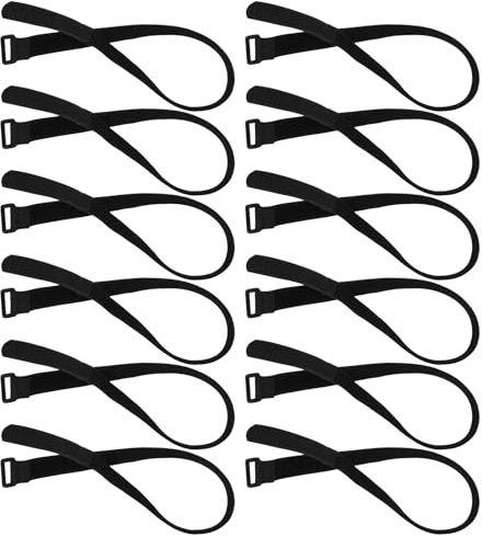HOODANCOS Lot de 12 Sangles de Fixation Réglables et Réutilisables pour Parasol de Jardin Accessoires Anti-Vent 25 MM X 600 MM Sangles Sécurisées pour Parasol de Terrasse Maintien