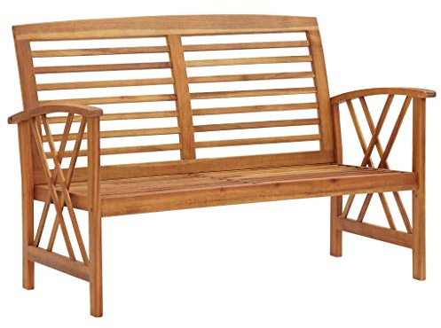 IBUQDDV Gartenbank 119 cm Massivholz Akazie für Terrasse und Balkon, Stabile Sitzbank aus Hartholz mit Ölbehandlung, Langlebige Outdoorbank für Gartenmöbel und Entspannung im Freien