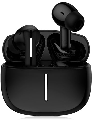 Kabellose Ohrhörer, Bluetooth 5.4, In-Ear-Kopfhörer, Geräuschunterdrückung, Mikrofon, tiefer Bass, Kopfhörer für iPhone 17 Air 16 15 Pro Max Plus, Samsung Galaxy S25+ Ultra S24 S23 FE S22 S21 A36 A54