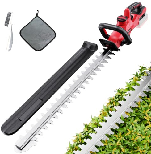 Olubfdh Tagliasiepi a batteria, per batterie Makita da 18 V, lunghi tagliasiepi, motore senza spazzole, lunghezza di taglio 52 cm, distanza tra i denti 14 mm, testa girevole a 270° (senza batteria)