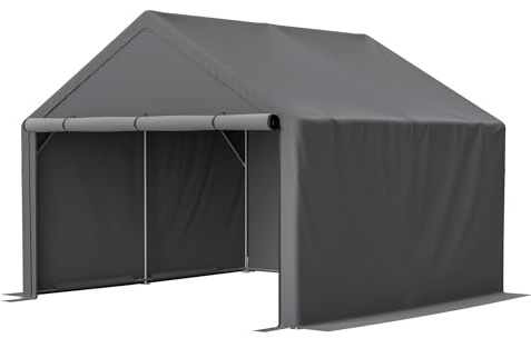 Fahrradgarage Wetterfest 305x296x233cm Motorrad Garage Dachzelt, Fahrradschuppen-Zelt, Stauraum für Fahrräder, Motorräder, Rasenmächern, Gartenmäbel