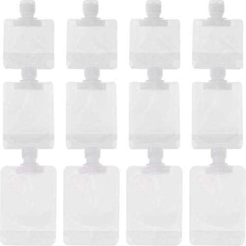 OKUMEYR 12 Pezzi Sacchetti Richiudibili per Lozioni da Viaggio in Materiale Pet Pa Pe, Capacità 30ml 50ml 100ml, Anti-perdita per Conservazione Cosmetici
