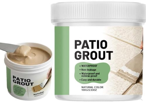 Waterproof Patio Grout Filler, Patio Grouting Brush in, Waterproof Tile Grout Filler, Brush in Patio Grout for Paving Patios & Block Pavin, Self Setting All Weather Application, Ready Mixed (1PC)