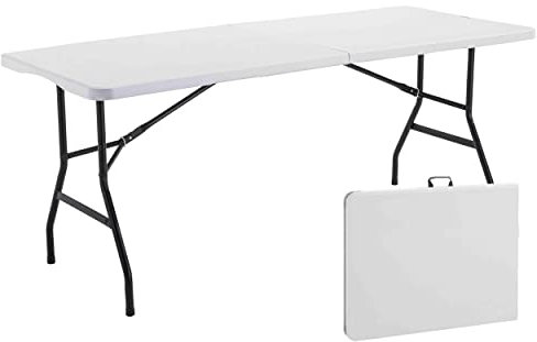 Camping-Klapptische, 180 cm, 8-Sitzer, weiß, 180 cm x 74 cm x 75 cm