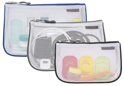 Travelon Set of 3 Assorted Piped Pouches