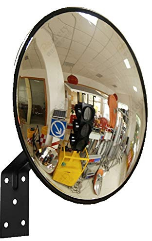 Traffic Curved Convex Wide Angle Mirror, 30 cm / 12, Unbreakable for Road Safety Shop Security with Adjustable Wall Fixing Bracket