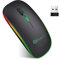 EasyULT Ratón Inalámbrico Bluetooth Recargable, LED Recargable Silencioso Ratón inalámbrico Modo Dual (BT 5.1 + 2.4G USB), 3 dpi 800/1200/1600, Compatible con Laptop/PC/Mac/Windows
