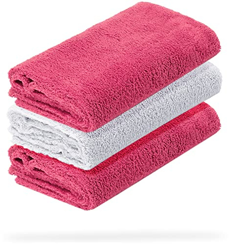 detailmate 3er Set Microfasertuch Ultra weich | Autopflege Zubehör - außen & innen | Lack Politur & Pflege, Innenraum, Felgen | Microfasertuch 40x40cm, 550 GSM - randlos & fusselfrei, ohne Kratzer