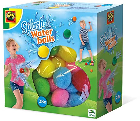 SES Creative | Wiederverwendbare Wasserbälle | 28 Wasserbomben für Kinder | Ökologische und nachhaltige Alternative | Wasserschlachtspiel | Einfach abspülen und wiederverwenden | Ab 3 Jahren
