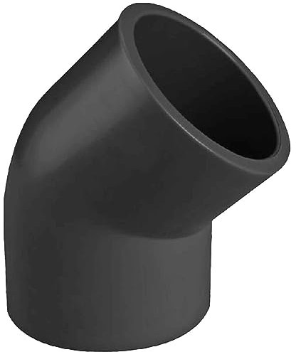 Klebe Fitting Winkel 45° Grad aus Kunststoff für 50mm PVC Rohr Außendurchmesser i-i 2 Muffen Anschlüsse zum Verkleben Druck PN16 Bar Verbinder Stück Bogen Kupplung