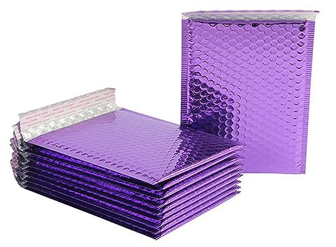 10 Teile/los Roségold Metallic Luftpolstertaschen Folie Gepolsterte Taschen Aluminisierte Versandtaschen Geschenkverpackung Gepolsterte Versandumschläge-Lila-18 * 23cm