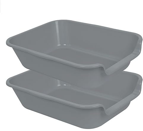 Blaucasa Extra große Hundetoilette (ABS-Material), niedriger Einstieg, Jumbo-Katzentoilette für mehrere Kätzchen, große Katzen, haustiersicheres Töpfchen für drinnen (Dunkelgrau, 50,8 x 38,1 cm (L x