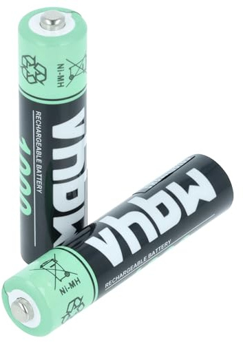 vhbw Piles Rechargeables AAA, 2 pcs Compatible avec Siemens Gigaset A400, A420, A400a Duo, A415 (1000mAh, 1,2V, NiMH)