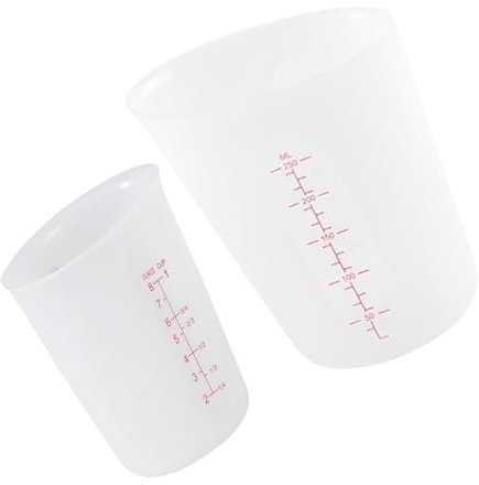 SHOWERORO 2pezzi Tazze Misuratrici Silicone Per Utensili Per Misurini Trasparenti Per Preparazioni e Bevande