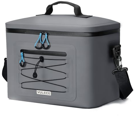 YULEEE Mjuk Kylväska, 20L Isolerad Kylväska Läckagesäker, för Män/Kvinnor/Vuxna, Camping, Strandcamping, Picknick, BBQ, Grå