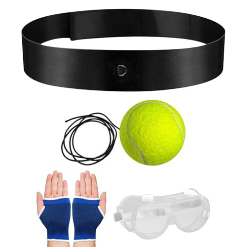 Reaction Trainer con fascia elastica per allenamento di boxe, palla per riflessi, per allenamento di velocità e punch, con fascia elastica, aiuta a migliorare la precisione e concentrarsi sui tempi di