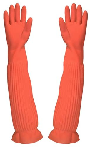 Générique Gants De Nettoyage Réutilisables, Vaisselle De Cuisine Longs En Caoutchouc, Ménage Imperméables Pour La Peinture De Jardin À La Maison