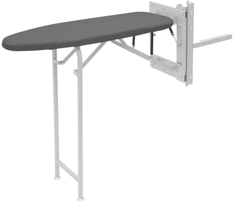 Pull-Out Ironing Board, Hideaway Ironing Board Foldable Ironing Storage Station Wardrobe Mount for Home, Apartment (Grey)