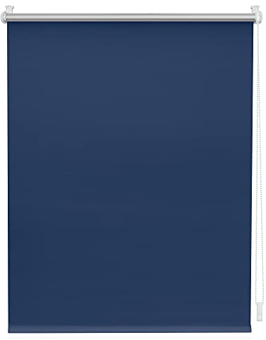 Lichtblick Thermorollo ohne Bohren, Klemmfix, Verdunklungsrollo, Hitzeschutz, Sichtschutz, Wandmontage, Deckenmontage, Rollo für Fenster und Türen Blau,B90 x H220 cm