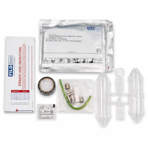 HomeSmart Armoured Cable SWA Resin Jointing Kit, Underground 4 Core, 6-28mm Cable Size, Suitable for Electricity, Telecoms and Signalisation,Easy to Install, Cable Connector Kit, Secure Joining