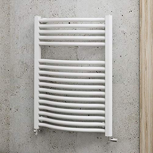 Schulte EP707660 04 Bad-Heizkörper Olympia, 77 x 60 cm, 538 Watt Leistung, Anschluss beidseitig von unten, alpin-weiß, Handtuchhalter-Funktion