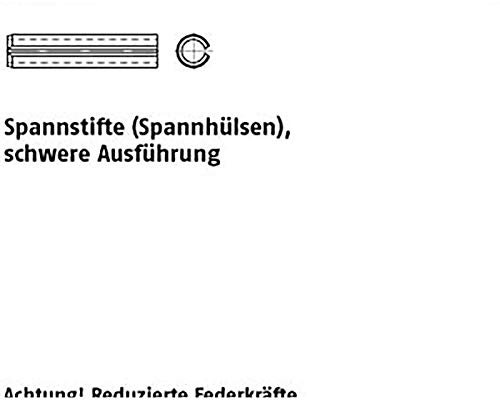 Spannstifte DIN 1481 1.4310 5 x 50 rostfrei VE=S 50 Stück