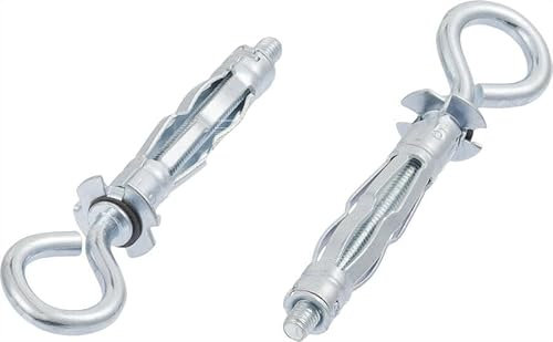 M4 x 38mm Closed Hook Plasterboard Hollow Wall Cavity Wall Anchors Molly (Pack of 10) A10B