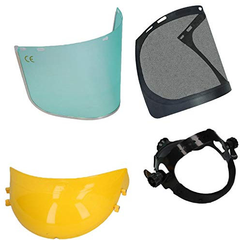 Casco di sicurezza con rete di protezione per motosega e 2 visiere trasparenti