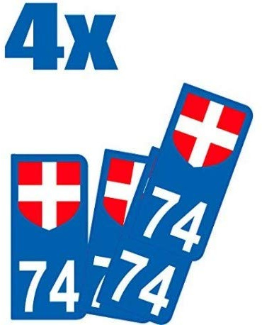 4 x -74 Haute Savoie autocollant sticker plaque immatriculation voiture auto sans texte