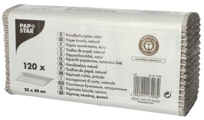 2400 Stück Papierhandtücher 50 x 25 cm natur C-Falz, 1-lagig