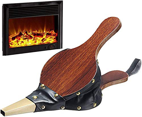 VICMAT Soffietto in Legno per Camino e Barbecue, 30,5 x 12,5 cm, Design Moderno ed Elegante, Colore Vintage, Senza Pale, Portatile, Circolazione Aria, Nero