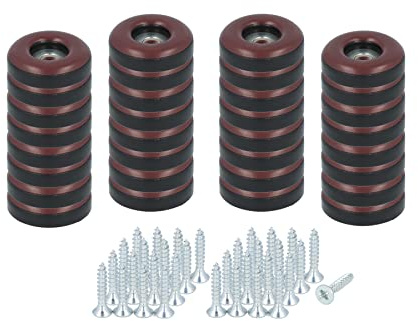 GLEITGUT Teflongleiter braun zum Schrauben 22 mm PTFE Möbelgleiter rund Stuhlgleiter (32)