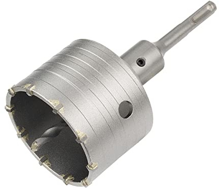 Meccion Scie à Cloche Trépan Béton avec Adaptateur SDS Plus 110 mm, Pour Brique Béton Ciment Pierre (80mm+110mm SDS Plus Adaptateur)