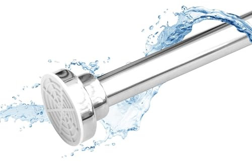 casa pura Duschstange ohne bohren Duschvorhangstange Stange für Duschvorhang, Badewanne oder Kleiderschrank klemmbare Teleskopstange Kleiderstange (105 bis 180 cm)