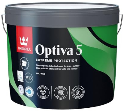 TIKKURILA Optiva 5 Matt Emulsion Paint – Durable, Scrubbable & Easy-Clean for Walls and Ceilings | Zero VOC - 3 Litres