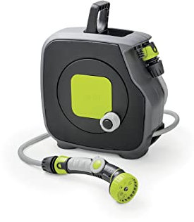 G.F. SRL Aquabag Style, Kompakt Mini-Schlauchbox, gebrauchsfertig, mit 11,5 M Schlauch, für die Bewässerung von Pflanzen, Balkonen, Töpfe und Garten, Hergestellt in Italien, Lindgrün