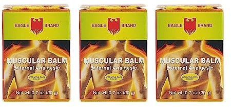 Eagle Brand Muscular Balm, External Analgesic, Warming Pain Relief, 0.7oz x 3, (Pack of 3)