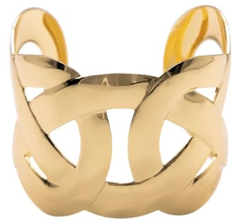 MAJALE - Breite Knotenarmband für Frauen und Männer - goldene oder versilberte Bangles, Armspange - elegant, geometrisches Undendlichesarmreif (Breite 4.5cm, Unisex, golden)