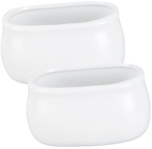 LIFKOME 2piezas Azucareros De Cerámica Blanca Recipientes Resistente Alta Temperatura Para Café y Té Botes Pequeños Para Terrones y Chuches Mesa Dulce Diseño Moderno Elegante