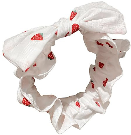 DOITOOL Elastisches Damen Stirnband Mit Erdbeer Motiv Atmungsaktiv Und Bequem Haarband Zum Waschen Des Gesichts Für Spa Make up Und Yoga