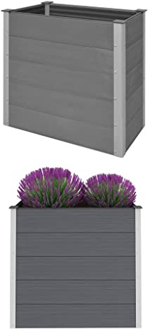 Willood Garten Hochbeet WPC 100 x 50 x 91 cm Grau