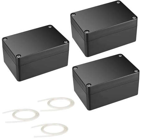 3 Stück Abzweigdose Wasserdicht, Verteilerdose Außen IP66, Schwarz Electronic Projekt Box, Elektrozubehör Gehäuse Kunststoff, 100 x 68 x 50 mm
