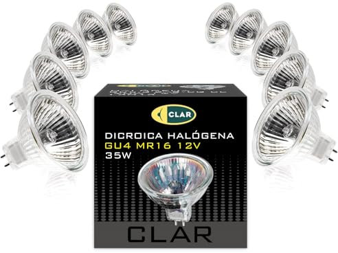 CLAR - DICROICA MR11 35W 12V, Bombillas 12V, Bombillas Halogenas, Foco 12V, Focos Halógenos, Bombillas 12V, Bombilla Alogena, Dicroicas (Pack 10)