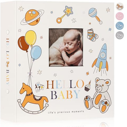 Lanpn Album Fotografico Bambino 10x15 600 Tasche, Lino Inserire gli Album Foto Nascita Bimbo Regalo, Album Portafoto Neonato, Album Battesimo Bimba Ragazza Bambino Colorato