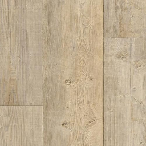 Sol Lino - Imitation parquet Bois Blanc Vieilli - Rouleau de 4m x 2m