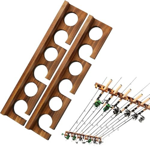 Yabauuop Angelrutenhalter, Rutenhalter zum,Lagerregal Fischstangenhalter | Angelruten-Organizer, Wand-Angelruten-Aufbewahrung, Angelrutenhalter aus für Garage, Keller, Werkstatt