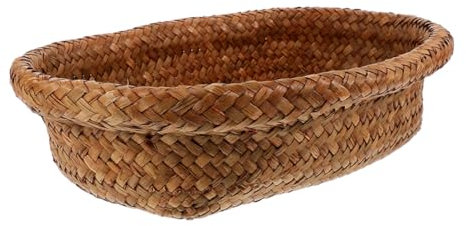 Cesta de Picnic Cesta Multiusos Cesta de Almacenamiento Tejida panera de Mimbre Cesta de almacenaje Canasta de Almacenamiento Bandeja cestas de Cesta de Cocina Cabilock